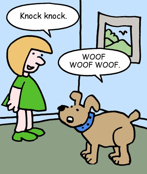 "Knock knock."