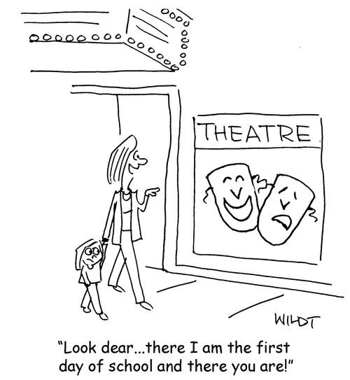 "Look dear. . . there I am the first day of school and there you are!"