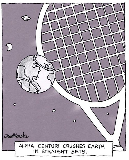 Alpha Centuri crushes earth in straight sets.