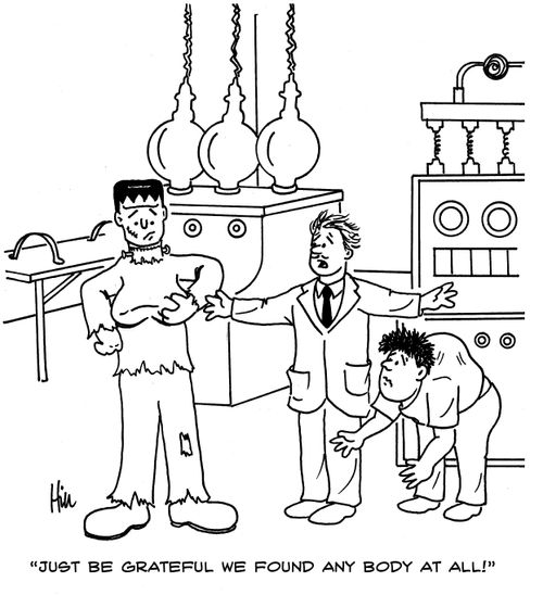 "Just be grateful we found any body at all!"