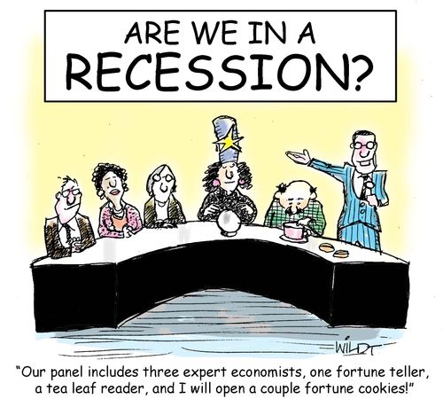 "Our panel includes three expert economists, one fortune teller, a tea leaf reader, and I will open a couple fortune cookies!"