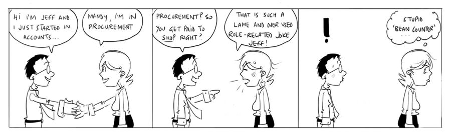 "Stupid bean counter!"