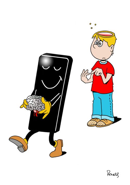 A smartphone steals a child's brain