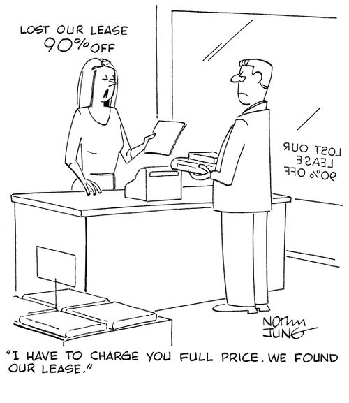 "I have to charge you full price. We found our lease."