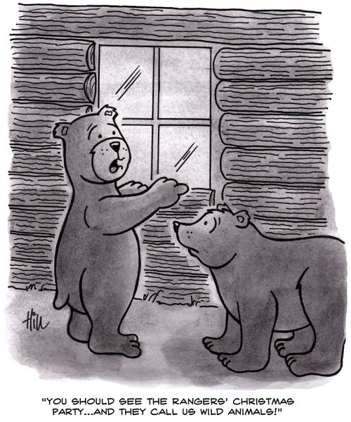  "You should see the rangers' Christmas party... And they call us wild animals!"