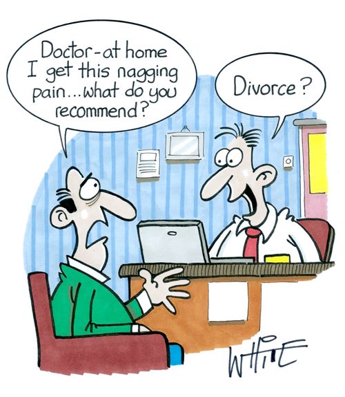 "Doctor - at home I get this nagging pain... what do you recommend?" 