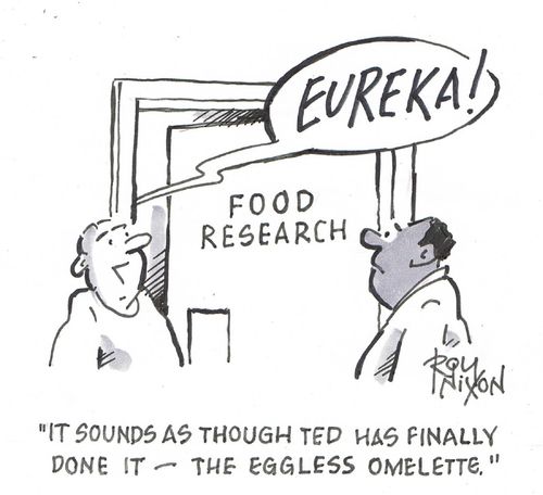 "It sounds as though Ted has finally done it – the eggless omelette."