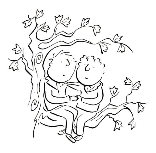 Two lovers in a tree