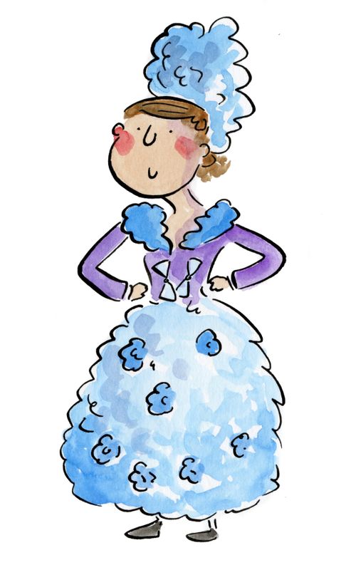 Lady in Blue Dress