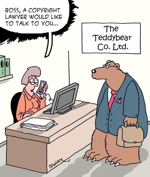 "Boss, a copyright lawyer would like to talk to you..."