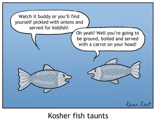 Kosher fish taunts