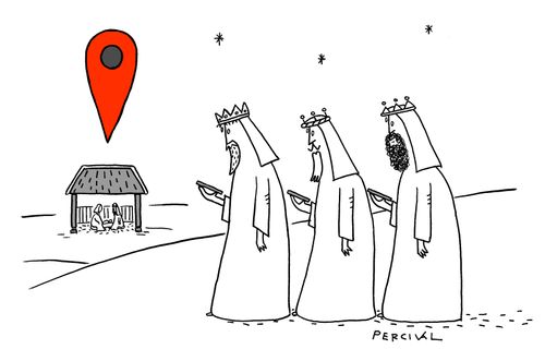 Three Wise Men Using Sat Nav