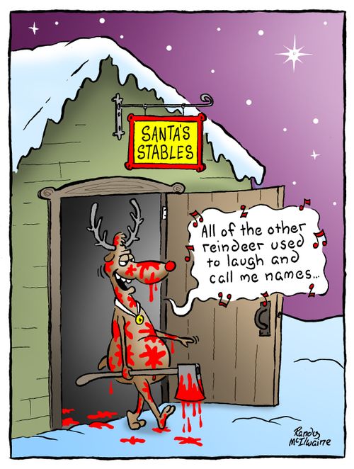 "All of the other reindeer used to laugh and call me names..."