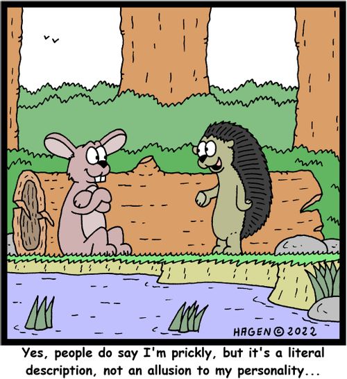 "Yes, people do say I'm prickly, but it's a literal description, not an allusion to my personality..."