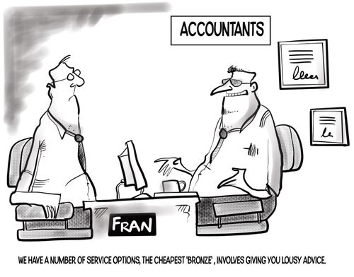 "We have a number of service options, the cheapest 'bronze', involves giving you lousy advice."