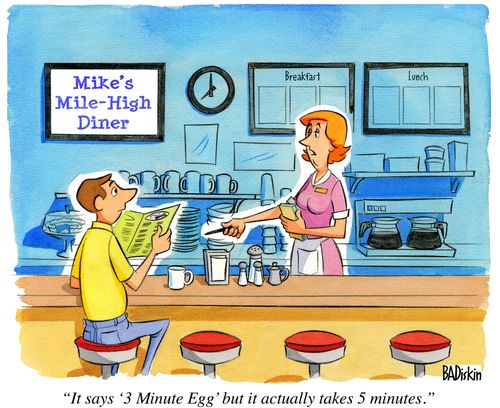 "It says '3 minute egg' but it actually takes 5 minutes."