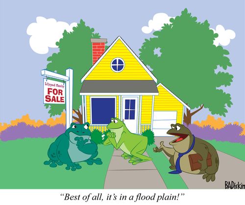 "Best of all, it's in a flood plain!"