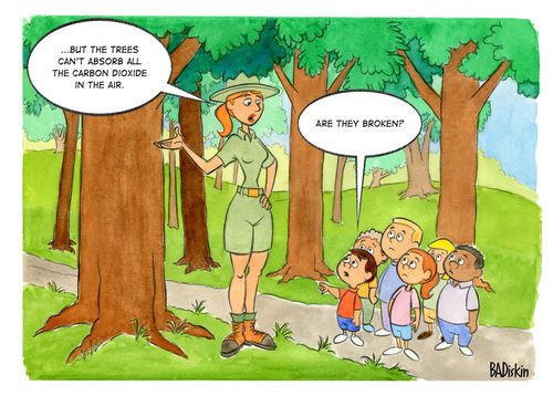 "...But the trees can't absorb all the carbon dioxide in the air."