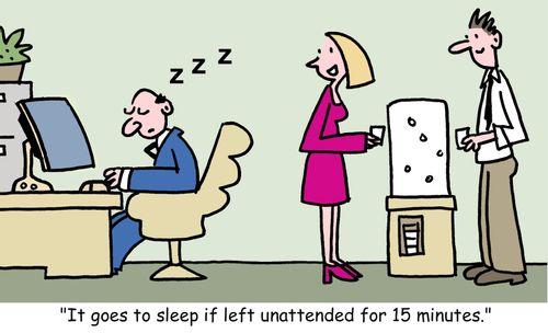 "It goes to sleep if left unattended for 15 minutes."