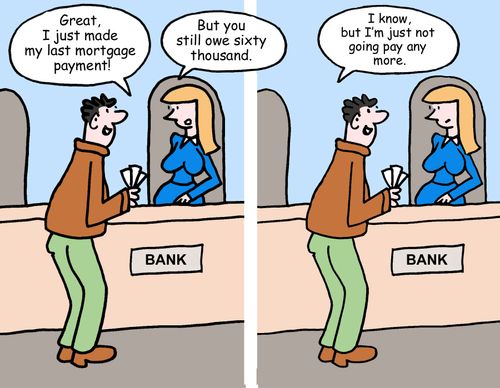 "Great, I just made my last mortgage payment!"