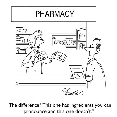 "The difference? This one has ingredients you can pronounce and this one doesn't."