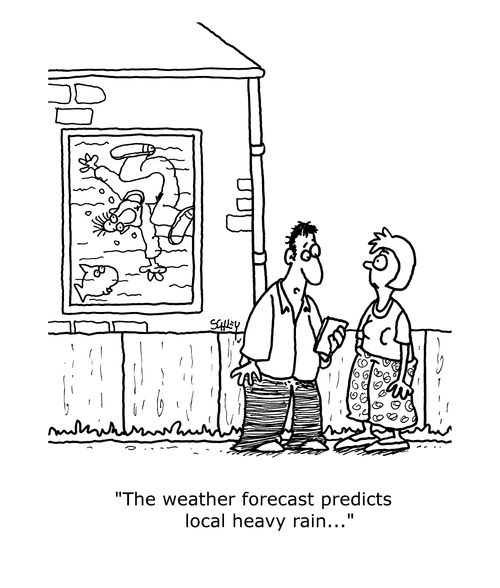 "The weather forecast predicts local heavy rain..."