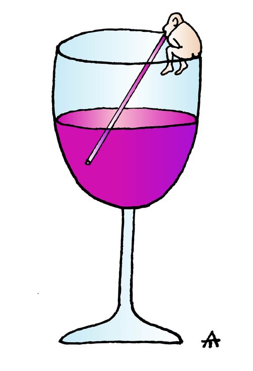 Wine with a straw