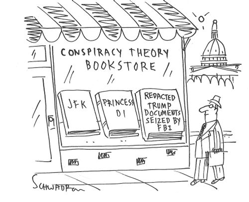 Trump documents at Conspiracy Theory Bookstore