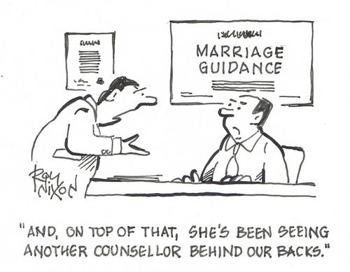 "And, on top of that, she's been seeing another counsellor behind our backs."