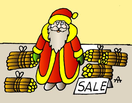 Santa Selling Firewood