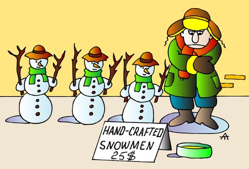 Hand-Crafted Snowmen $25