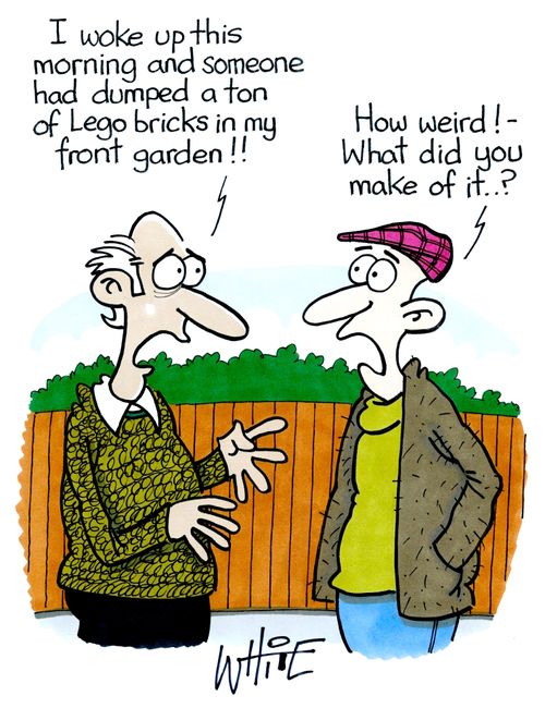 "I woke up this morning and someone had dumped a ton of Lego bricks in my garden!"