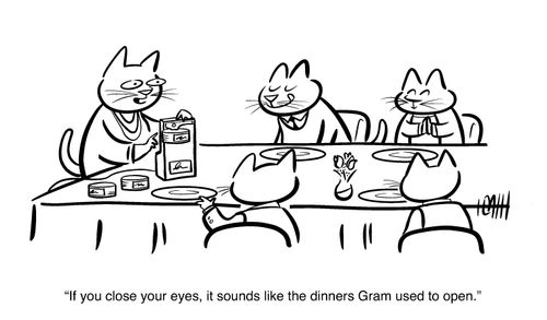 "If you close your eyes, it sounds like the dinners Gram used to open."