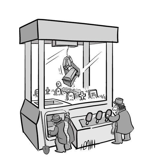 Graveyard digger claw machine game.