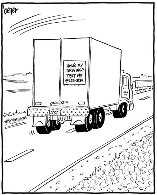 How's my driving? Text me @555-3124