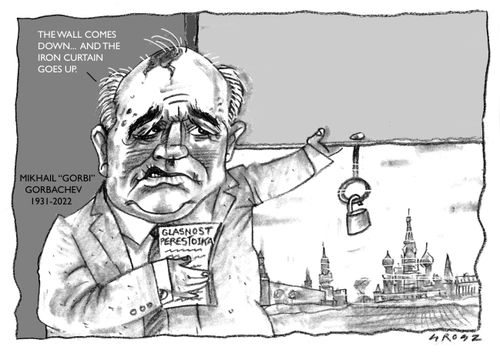 "The wall comes down and the iron curtain goes up."
