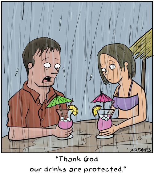 "Thank god our drinks are protected."