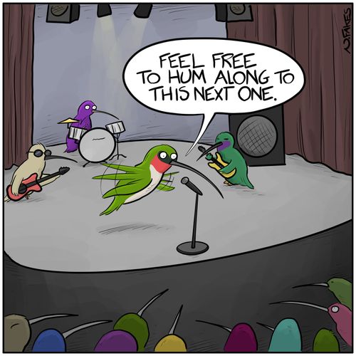 "Feel free to hum along to this next one."