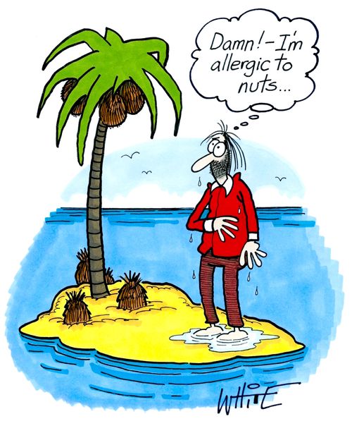 "Damn! – I'm allergic to nuts..."