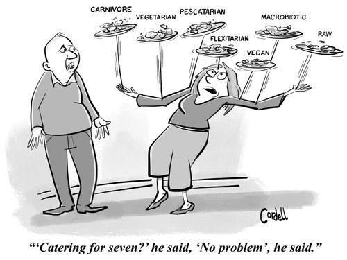 "'Catering for seven?' he said, 'No problem,' he said."