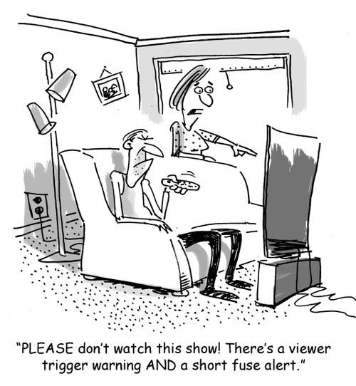 "Please don't watch this show! There's a viewer trigger warning and a short fuse alert."