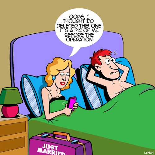 "Oops, I thought I'd deleted this one, it's a pic of me before the operation."