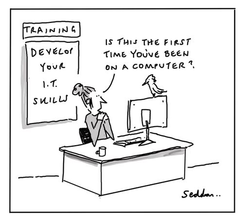 "Is this the first time you've been on a computer?"