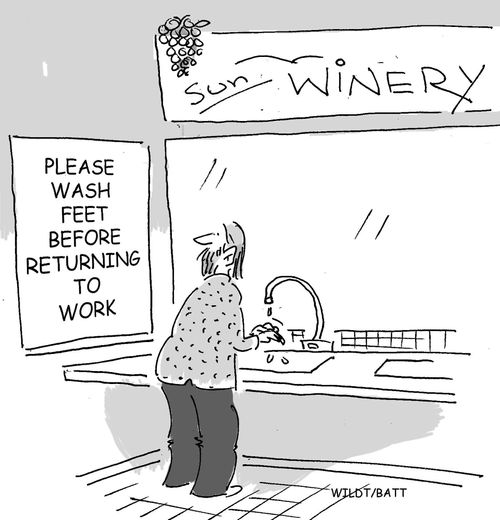 Please Wash Feet Before Returning To Work