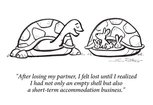 "After losing my partner, I felt lost until I realized I had not only an empty shell but also a short-term accommodation business."