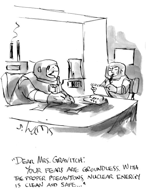 "Dear Mrs. Gravitch: Your fears are groundless. With the proper precautions, nuclear energy is clean and safe..."