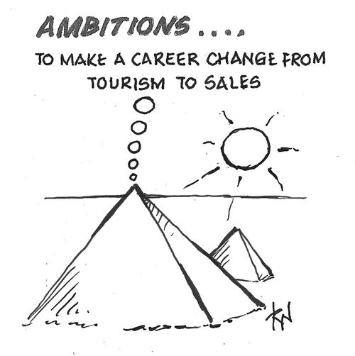 "Ambitions... to make a career change from tourism to sales."