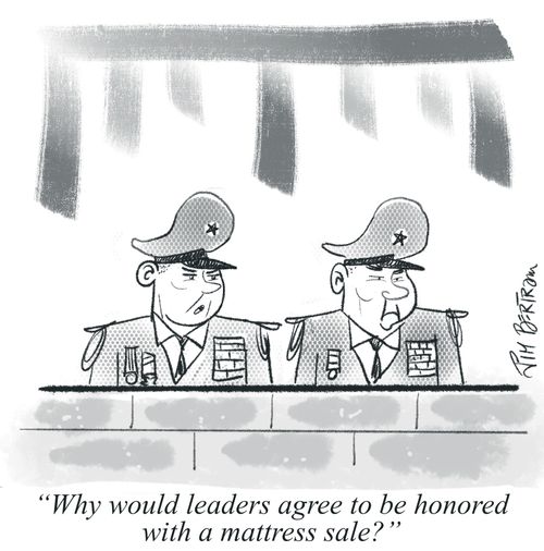 "Why would leaders agree to be honored with a mattress sale?"