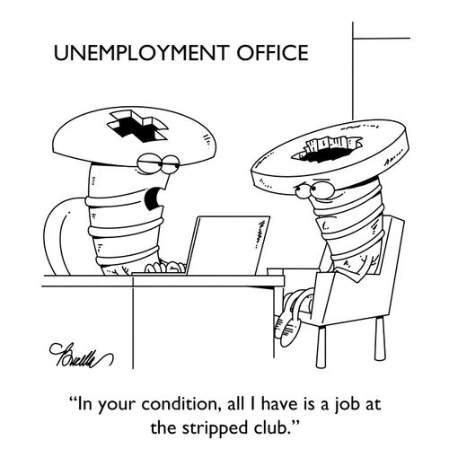 "In your condition, all I have is a job at the stripped club."
