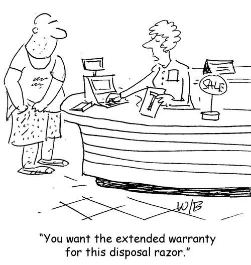 "You want the extended warranty for this disposal razor."